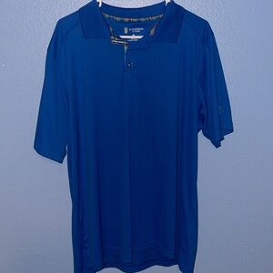 St Andrews Mens Polo Shirt Size XL Blue Scotland Golf Performance Short Sleeve Q